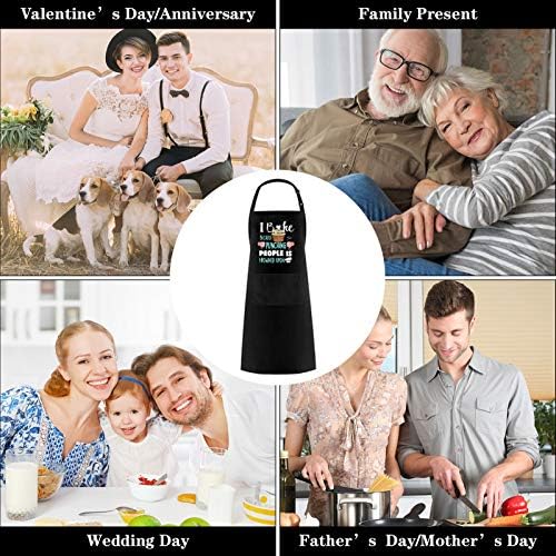 Gaosaili Funny Apron for Women Cooking Apron with Pockets Adjustable Kitchen Baking Cotton Apron BBQ Chef Bib Aprons Birthday Thanksgiving Gift for Wife Girlfriend Boyfriend Mom Grandma