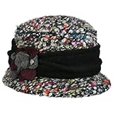 LIERYS Colourtouch Wollhut Damenhut mit Blume Bucket Hat Garniturband aus Filz Made in Italy Damen Herbst Winter anthrazit One Size