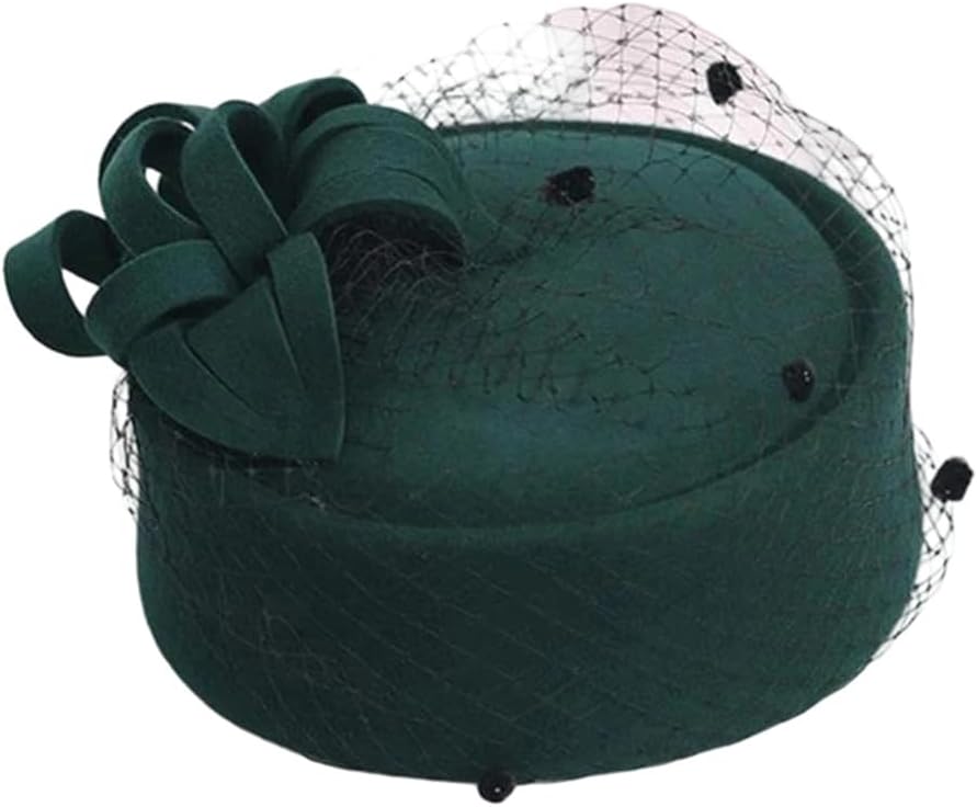 Wool Felt Beret Hat for Women Fedora Cap Headwear Vintage Style