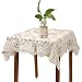 yazi Handmade Crochet Sofa Doily Cotton Lace Table Placemats Sofa Doilies, Square Beige Color 31.5inch