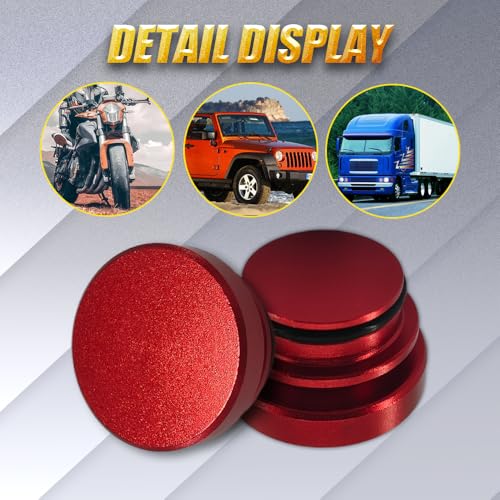 Image of Car Cigarette Lighter Plug Cover, Car Plug Cap, Aluminum Auto Cigarette Lighter Plug Part, Waterproof Dustproof Plug Auto Accessory for Vehicles with Standard 12 Volt Power Source (Red)