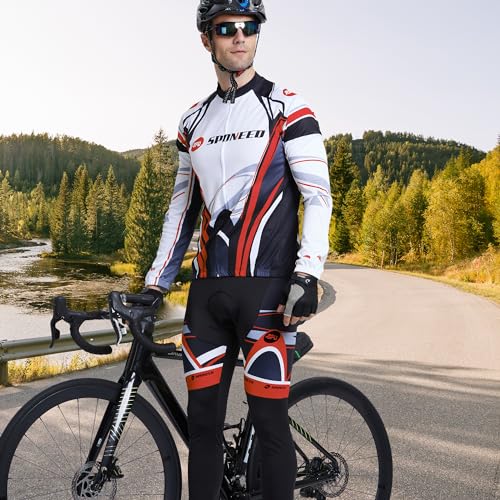 image for sponeed Men Biking Shirt Suit Moisture Wicking Bike Jerseys Pants Spri