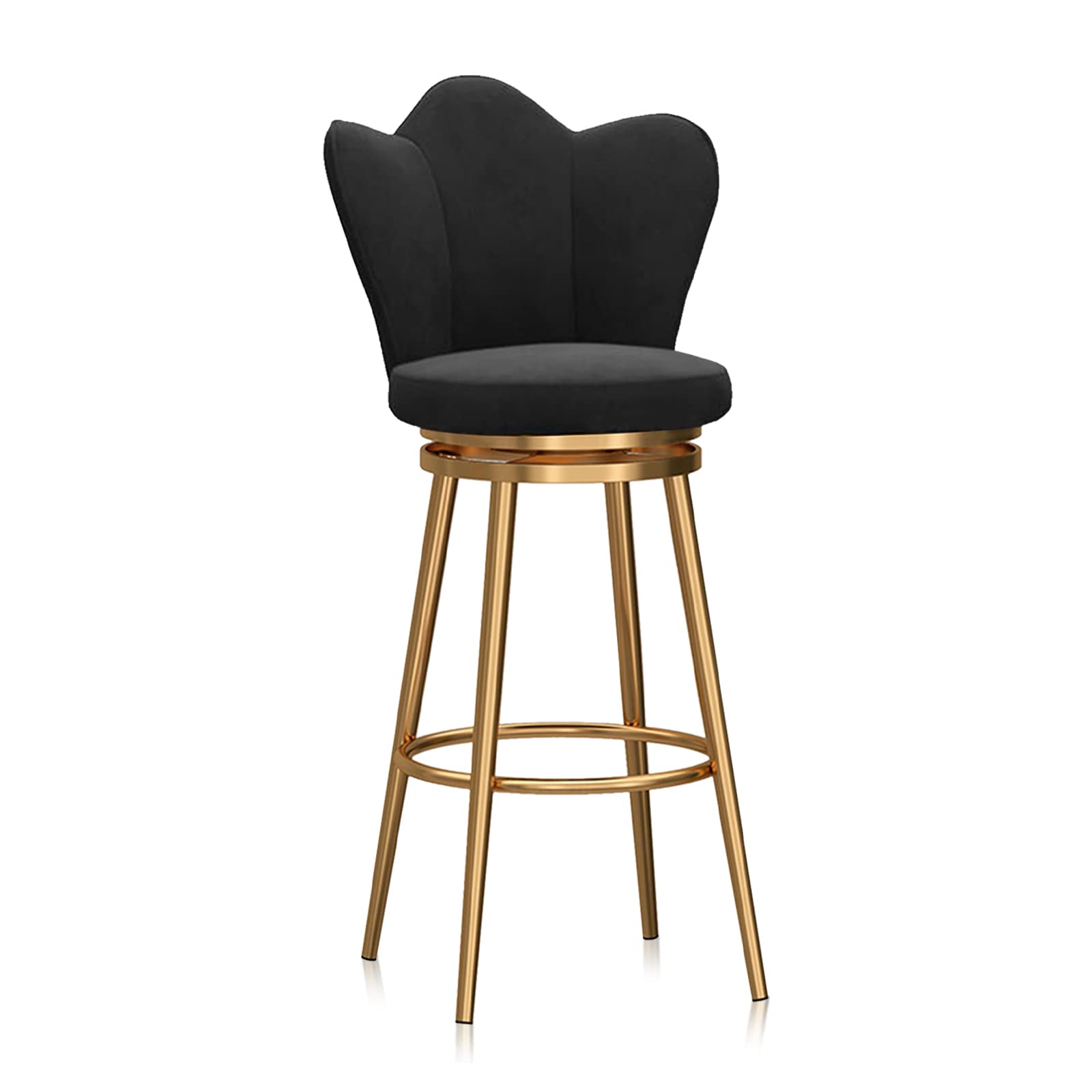 Tabouret de bar en velours et pieds dorés au design élégant pour la salle