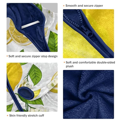 Fresh Lemon Fruit Set Girls Fleece Jacket Girls Fall Jacket Girls Zip Up Hoodie Girls Sherpa Jacket 2-10T3