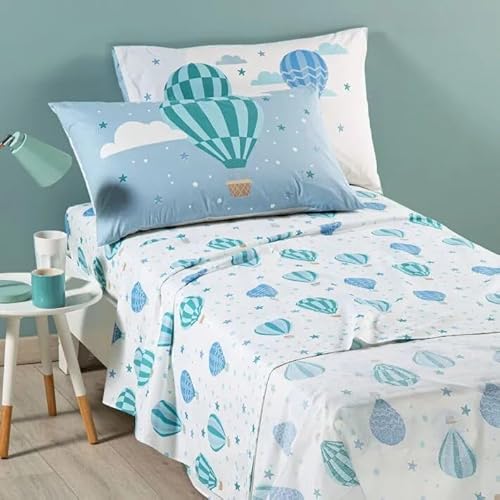 Caleffi - Completo lenzuola per letto Una piazza e mezza art. Star variante Cielo