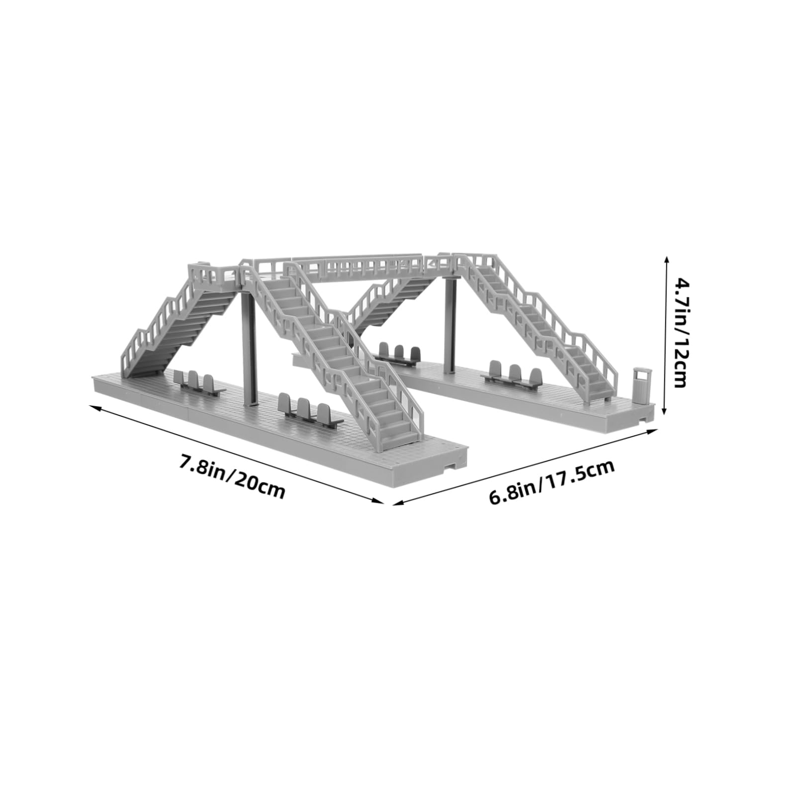 Kisangel Overhead Footbridge Model for DIY Building Scale Realistic Pedestrian Decor Table Decor Assembled