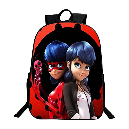 Haililais Miraculous Ladybug Mochila de Dibujos Animados Niños Mochilas Escolares Unisex
