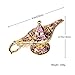 Vintage Aladdin Magic Genie Lamp Light for Home Party Wedding Table Decoration & Gift,Classic Zinc Alloy Arabian Lamp Jewelry Box (Gold & Purple)