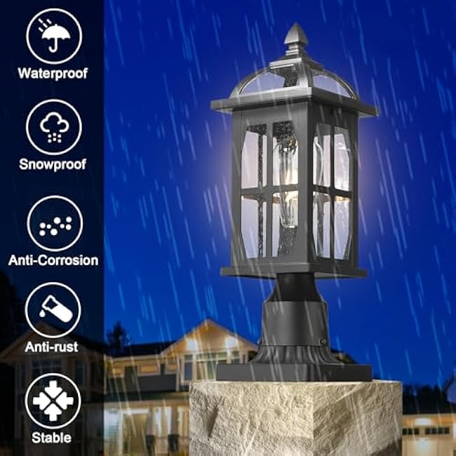 Darkaway Outdoor Post Lights Lamp Posts Post Lights Exterior Light Fixtures Fence Pole Lights Aluminum