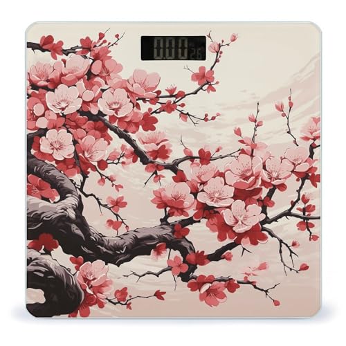Balanza Digital Corporal Alta Precisión con Diseño Floral