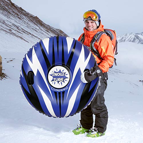 CLISPEED Snow Tube Heavy Duty Inflatable Snow Sled with Handles for Skating Winter Outdoor Fun - Thumbnail 5
