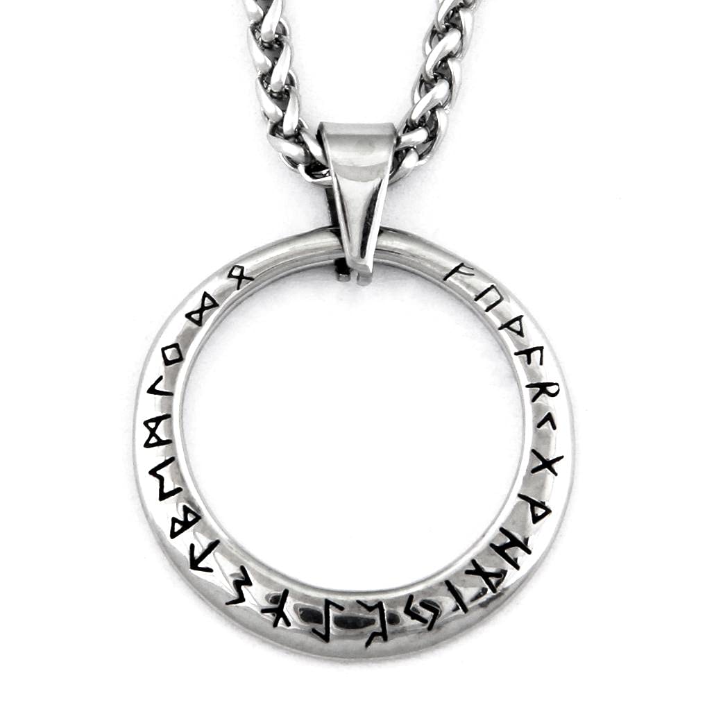 BAVIPOWERViking Runes Circle Necklace Pendant Mystery Vintage Protection Amulet Accessory