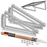 4x Solarmodul Halterung - 0% MwSt│ Halterung für Solarmodule bis zu 114.5 cm │ Robuste Solarpanel Halterung │ Einstellbarer Neigungswinkel 0° - 90° │ Flachdach, Balkonkraftwerk, Wand etc.