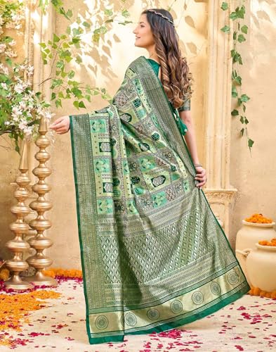 Image of SIRIL Women's Banarasi Soft Silk Blend Banarasi Jacquard Saree With Unstitched Blouse Piece