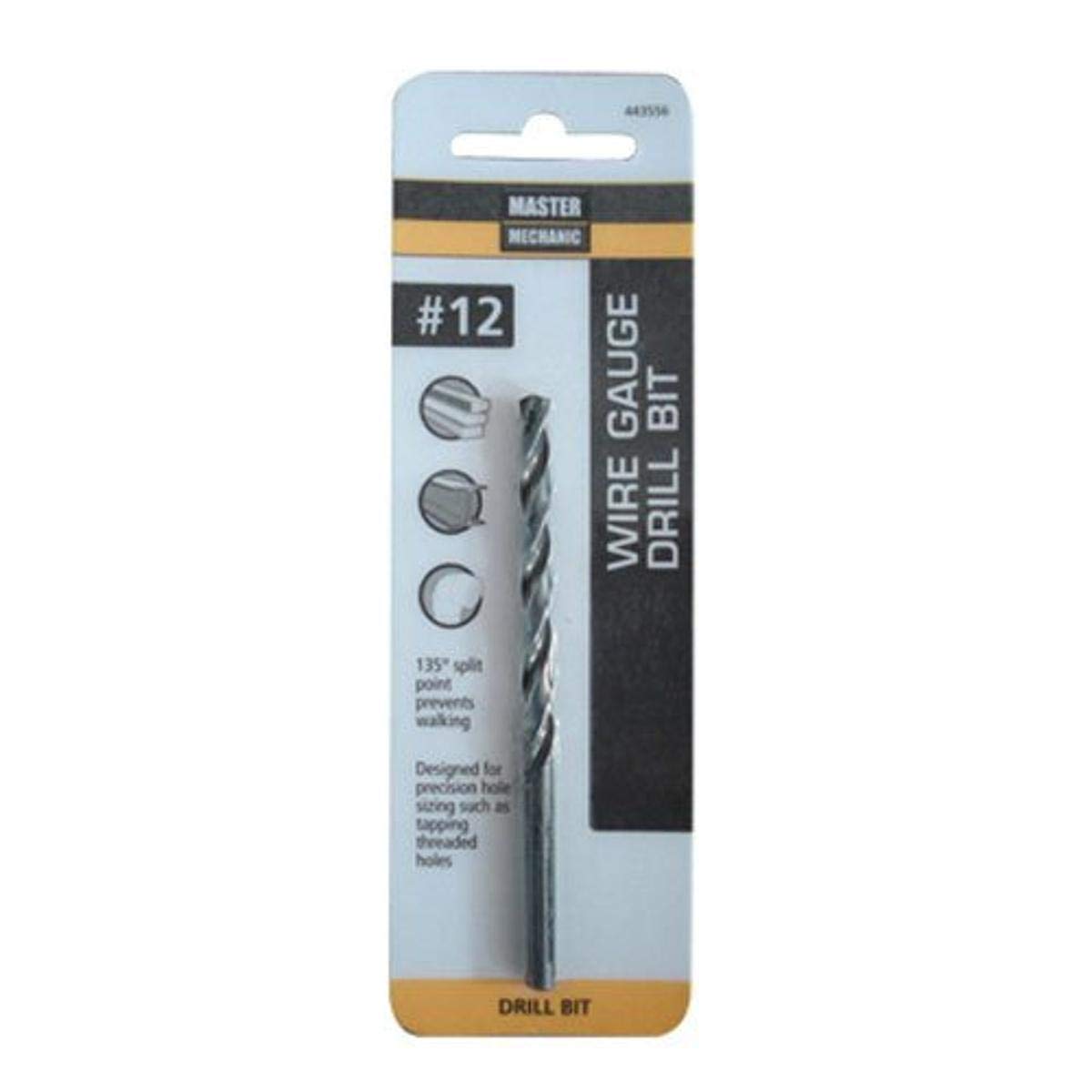Number 12 Size 3 and 1 Half Inch Wire Gauge Drill Bit with Black Oxide Finish