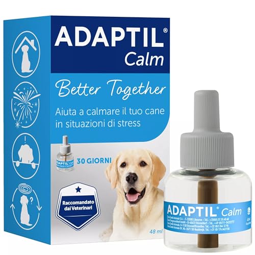 - Calmante Per Cani: Adaptil Calm È Un Prodotto Comodo Da Usare Per Rassicurare I Cani Ansiosi Durante Nuove Esperienze O Situazioni Di Paura, Spesso Causa Di Stress E Irrequietezza. Aiuta Il Tuo Cane A Rimanere Calmo O Ad Adattarsi A Situazioni Come Rimanere Solo A Casa, Rumori Forti, Estranei E Altri Timori.