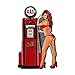 Past Time Signs PS249 Cali Gas Pump Girl Custom Metal Shape Sign