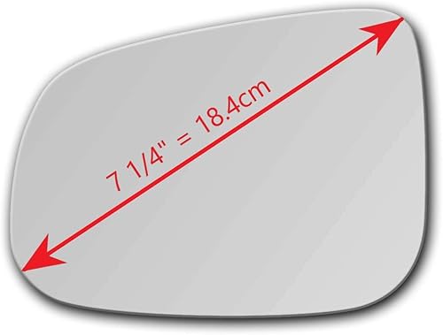 Miniatura 2 de Nuevo cristal de espejo plano de repuesto con adhesivo de tamaño completo para Volvo | 2011-2018 S60 | 2012-2016 S80 | 2015-2018 V60 | Vista lateral