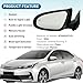 Left Driver Side Mirror Compatible With Toyota Corolla 2014-2018 With Heated Turn Signal Light Power Glass 7-Pins White