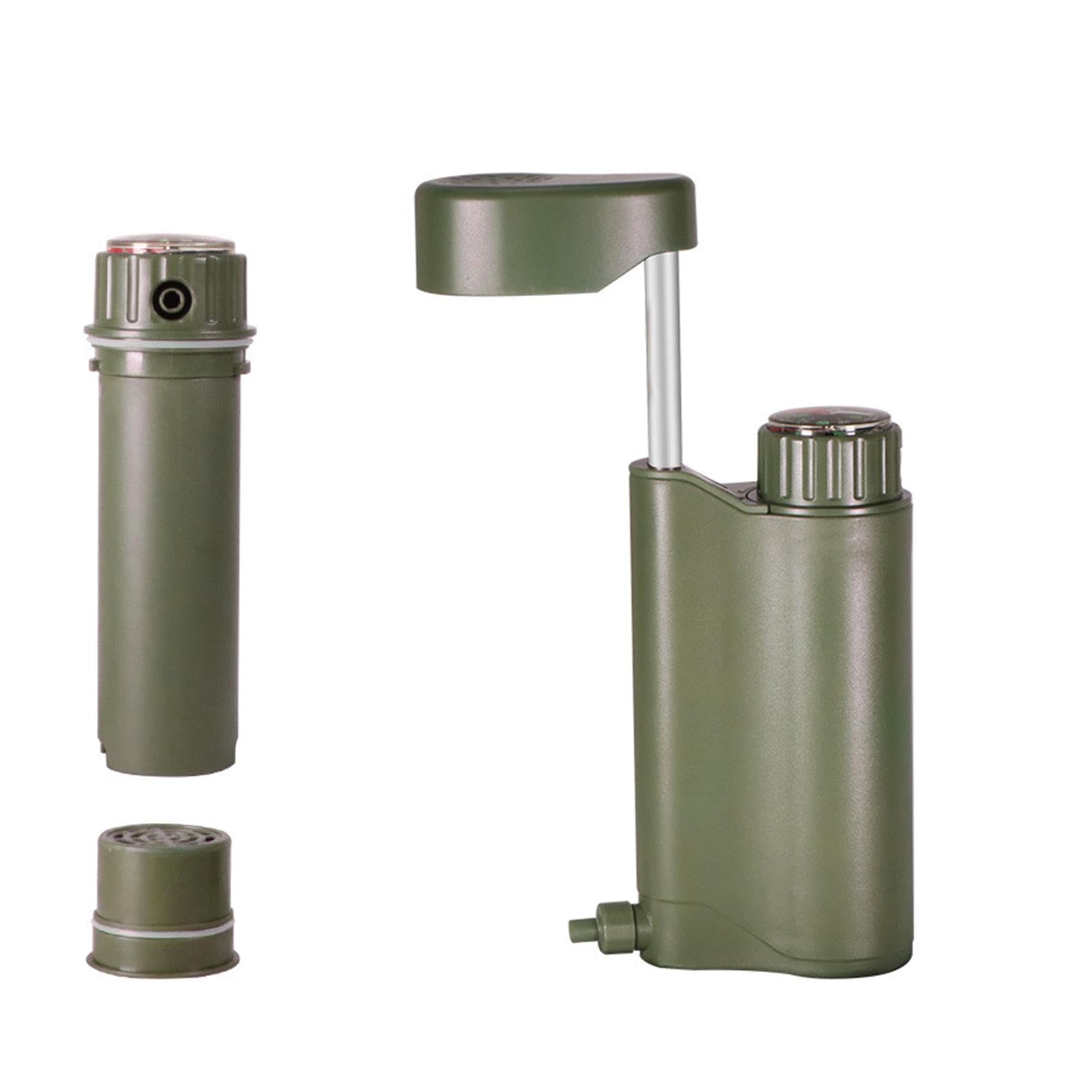 Filtro de agua de bomba de mano portátil, bomba purificador de agua | Filtro de bomba de mano de senderismo de 6 grados - Purificador de agua ligero 0.01 μm, filtro portátil, purificador de agua
