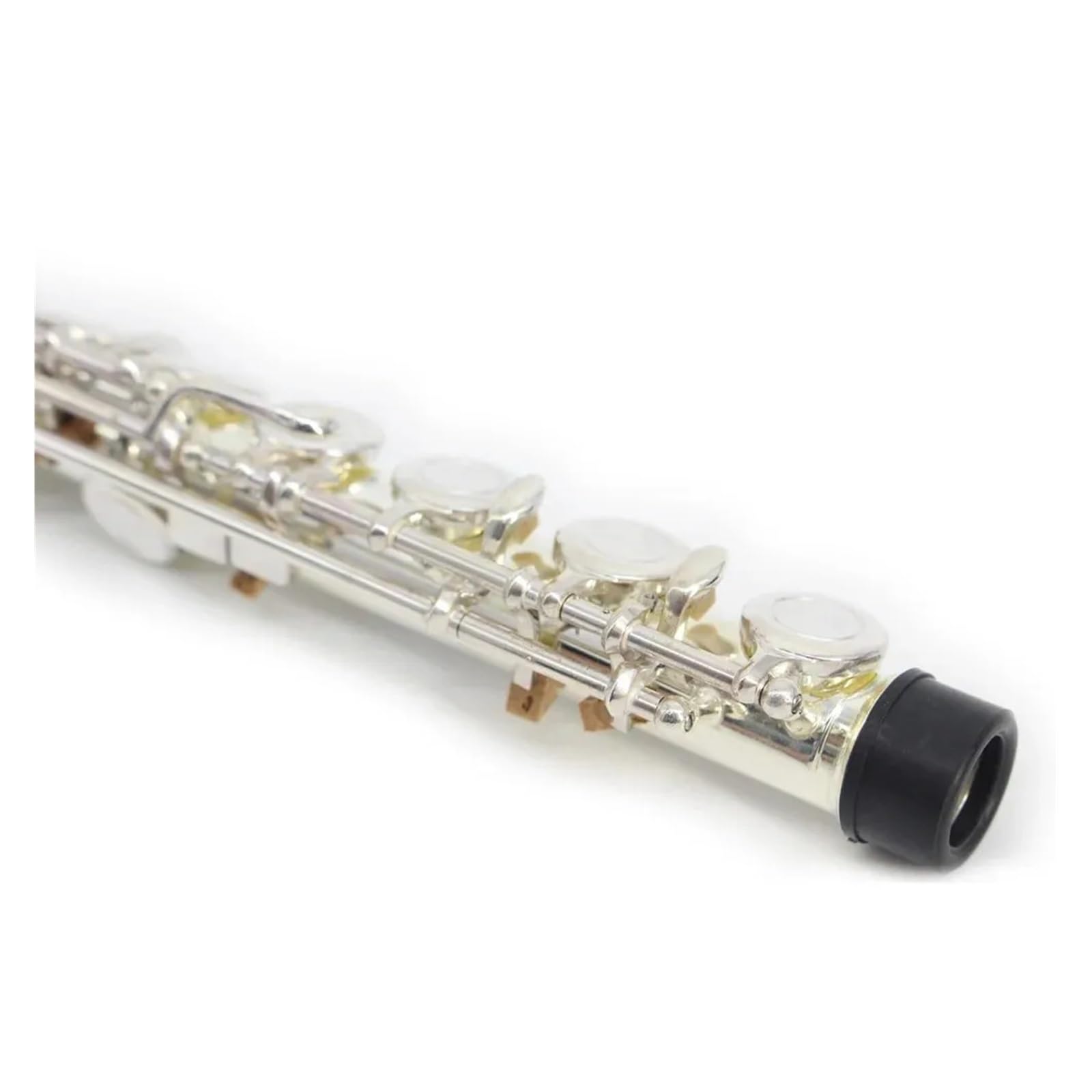 Instrumento de viento de madera Chapado en plata de cuproníquel, flauta con llave C de 16 agujeros, con estuche, paño de limpieza, destornillador de palo