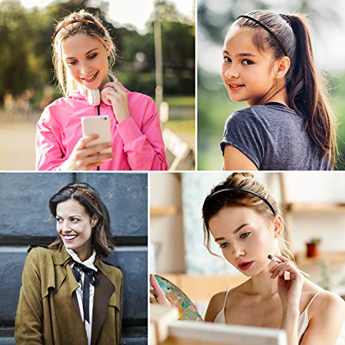 WILLBOND 6 Pieces Plastic Plain Headbands Teeth Comb Headbands Skinny DIY Hair Bands for Women - Image 5