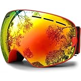 Benice Snow Skate Ski Goggles Ski Eyewear with Mirror coating Anti-Fog and UV 400 Protection Lens - 2 Sizes for Adults and Juniors Helmet Compatible