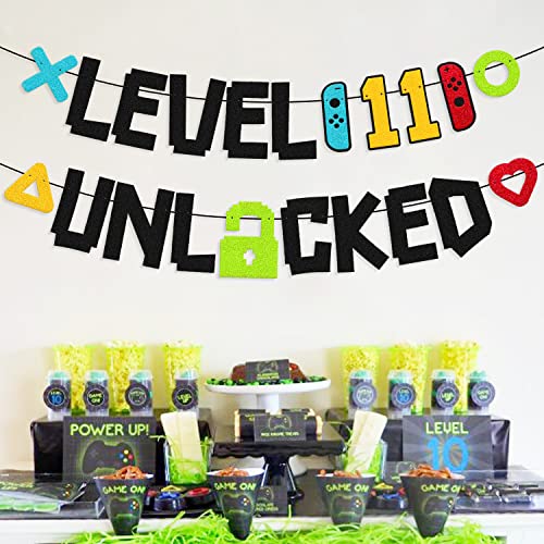 Level 11Th Unlocked Sign Banner Happy 11Th Birthday Level Up Eleventh Bday Party Decorations For Video Game Controller Themed Kids Boy Girl Birthday Event Celebration Supplies Double Sided #TOP4