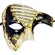 Thmyo Das Phantom der Venezianischen Karnevals-Maskerade-Maske des Vintagen Entwurfs-halber Gesichts-Männer (Beige & Blau + Schwarz 1)