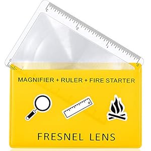 20 Pieces Fresnel Lens Credit Card Pocket Plastic Magnifier Emergency Solar Fire Starter Ruler Compact Survival…