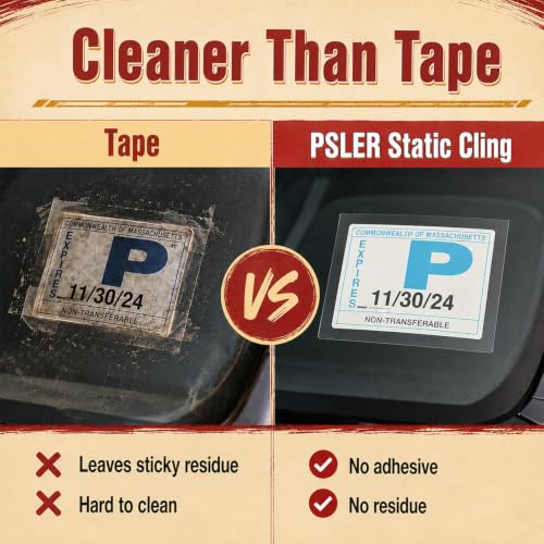 Image of PSLER Sticker Shield Windshield, Static Cling Window Film, 4x6 inch 20 Pack