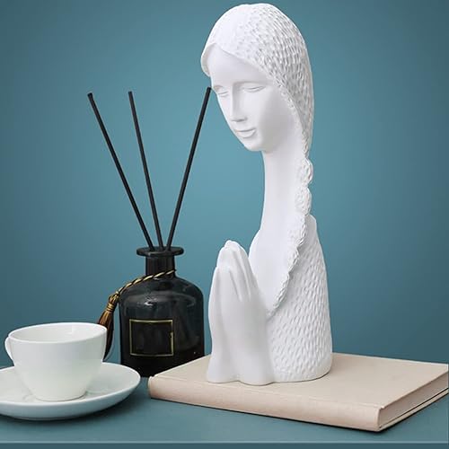 Estatuas de oración de niña de resina, estatua de mujer, escultura moderna para niñas, adorno para decoración de mesa de sala de estar, decoración