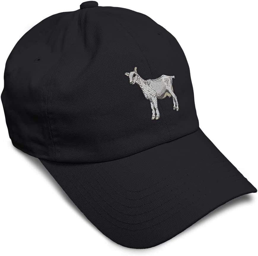 Soft Baseball Cap Saanen Goat Embroidery Farm Animals Cotton Red Tractor Dad Hats for Men & Women
