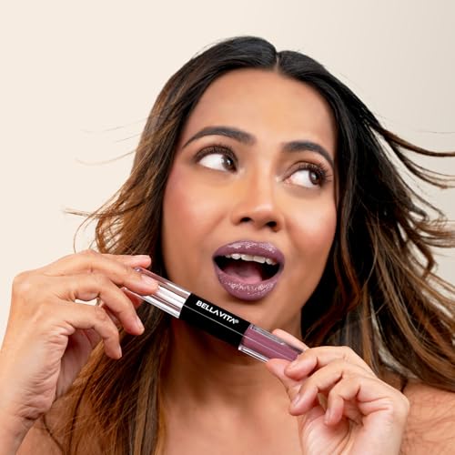 Image of Bella Vita Two Good Liquid Lipstick & Gloss Duo | 2-in-1 Matte & Glossy Finish | Long-Lasting, Smudge-Proof | Enriched with Jojoba Oil & Vitamin E | BellamoodTech | Clean Beauty | Two Chill | 4ml (Two Chill)