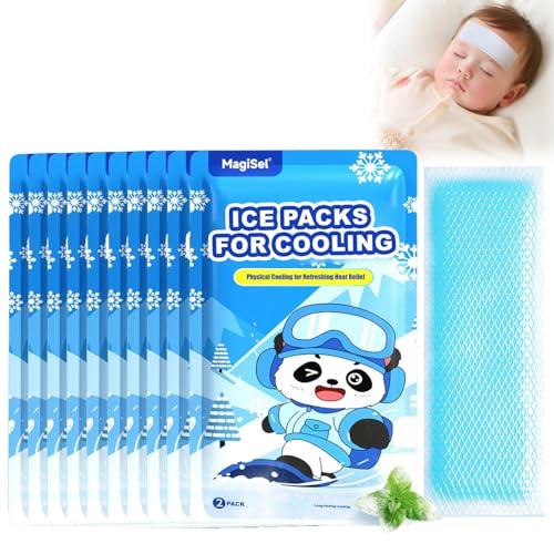 20 Blatt Kühlpads Kühlende Gelpads zur physikalischen Kühlung für Stirn und Körper bei Hitzegefühl für Kinder und Erwachsene kühlend schmerzlindernd