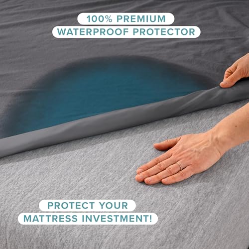 Image of Bare Home King Size Mattress Protector - 100% Waterproof & Breathable - Premium Cooling Mattress Cover - Protects Against Spills - Vinyl Free Noiseless - Protect Your Mattress (King, Grey)