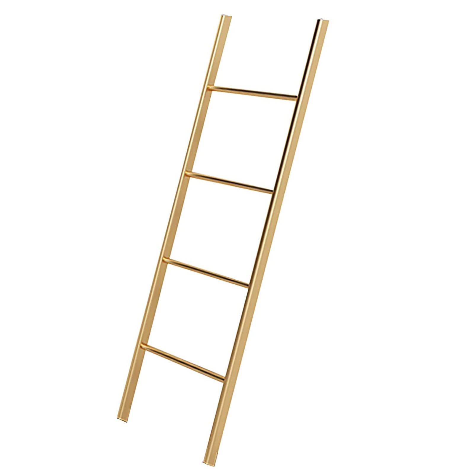 Escalera para litera de 130 cm en color dorado escalera de metal con herrajes y gancho