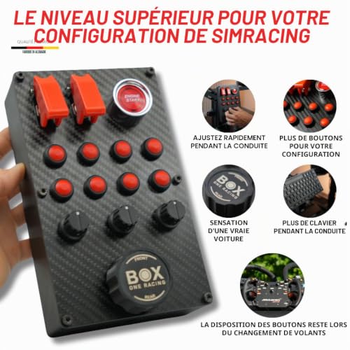 Boîte à boutons LED Simracing avec 12 entrées et encodeurs rotatifs