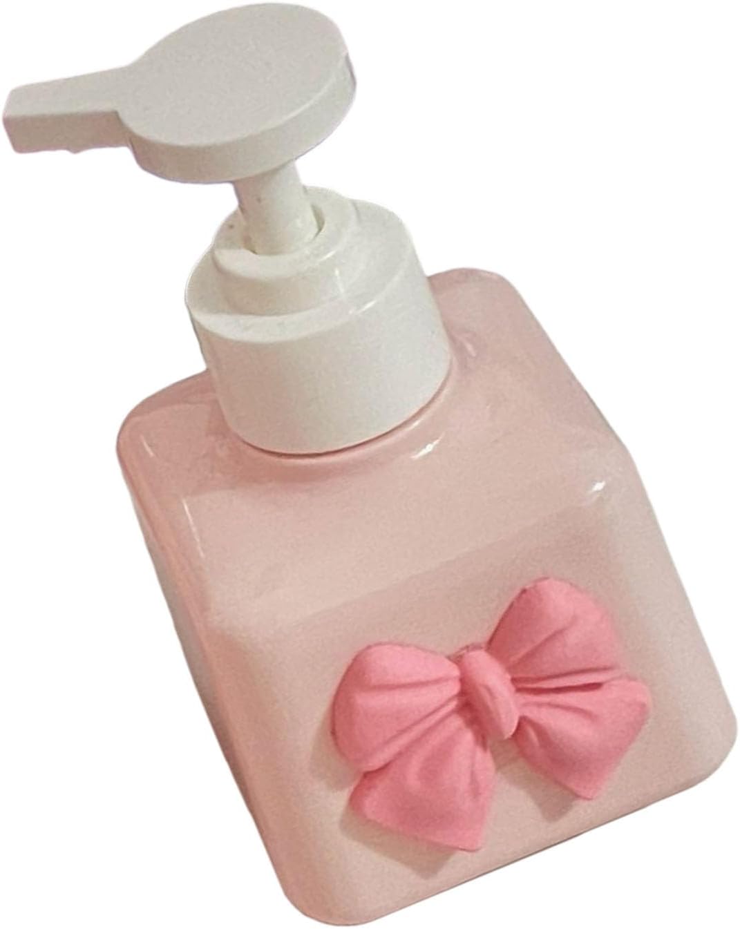 Press Pumps Soap Bottle with Lovely Bowknot Design Liquid Storage Dispenser Holder for Shower Soap Lotion Organization Refillable Container