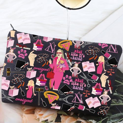 WZMPA Elle Woods Makeup Bag Elle Woods Fans Gifts Omigod Elle Woods Zipper Pouch Bag Elle Woods Merchandise (What Like It's Hard BL) - Image 4