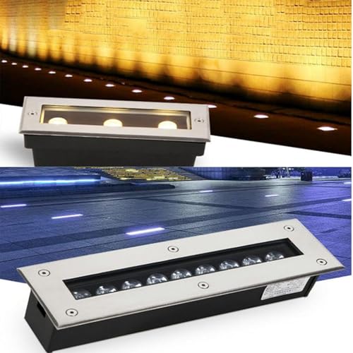 GUODDM Luz Subterránea Rectángulo, Luz De Paisaje Led, IP65 Impermeable Tierra Led Reflector Incrustado(Blue,24w)