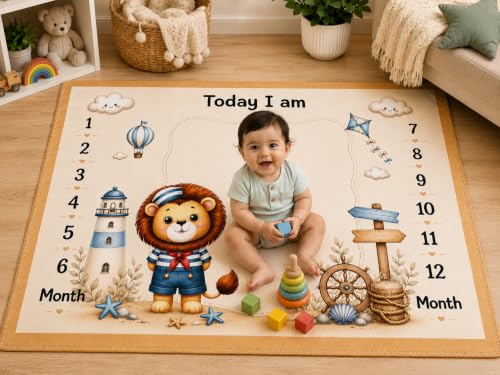 Image of NEW COMERS Milestone Baby Blanket for All Season Play Mat, Super Soft Foam | 3 Layer Thick Mat Blankets for Kids /New Born Monthly Photoshoot