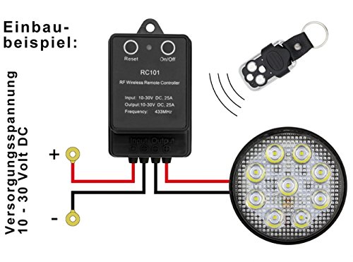 Funkfernbedienung für LED Arbeitsscheinwerfer und Light Bars 12V 24V