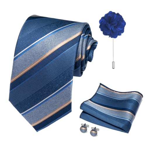 Image of joy alice 70 Colors Ties Set Men Mixed Color Necktie Handkerchief Cufflinks Brooch 3.15 Formal