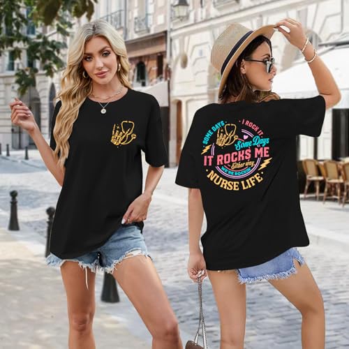Nurse Shirt for Women Nurse Life Graphic T Shirt Inspiration Nurses Gift Oversized Tee Tops3