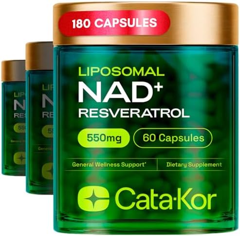 NMNH Supplement Alternative – Liposomal NAD+ Resveratrol – 30-Day Supply – Third-Party Tested – 180 Capsules – Advanced NAD+ Supplement – Pack of 3