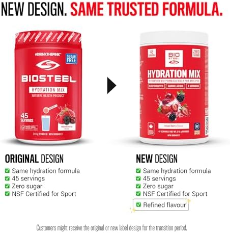 BioSteel Electrolyte Hydration Mix, Mixed Berry, 45 Servings - 4
