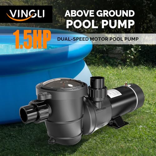 Vingli Dual Speed Pool Pump 1.5 Hp 115V Above Ground Swimming Pool Pump With Filter Basket,5400/2520Gph thumb #7