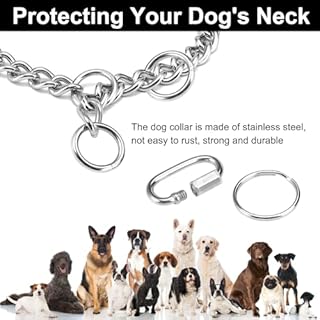 Collare a Strozzo da 65 cm, Collari per Cani a Catena con Gancio, Collare a Catena Cane in Acciaio Inossidabile, Collare per Cani a Catena in Metallo, per Cane Grandi Media per Allenamento