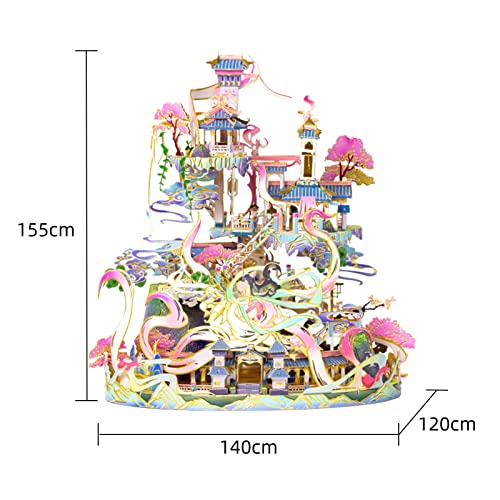 Mu Pink Fairy Foxlady Garden Palace 3D Metal Puzzle For Adult, Diy Jigsaw Model Miniature Building Kits Home Decor #TOP1